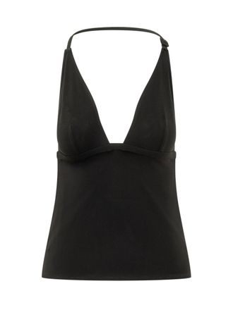 Courr&egrave;ges Black Halter Neck Top