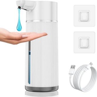 OEM Dispensador De Jab&oacute;n Sin Contacto De 420 Ml (14.20 Oz) Para Ba&ntilde;o Y Cocina, 4 Vol&uacute;menes Ajustables, Recargable Por Usb, Antiatascos, Color Blanco