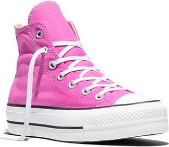 Converse Chuck Taylor All Star Lift High Top Platform Sneaker in Shocking Orchid/White/Black at Nordstrom, Size 6.5