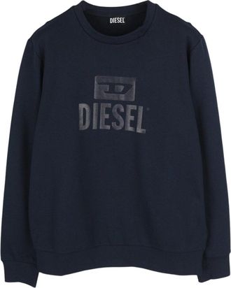 Diesel Uniseks T-shirt met monotoon logo voor volwassenen (Marineblauw)
