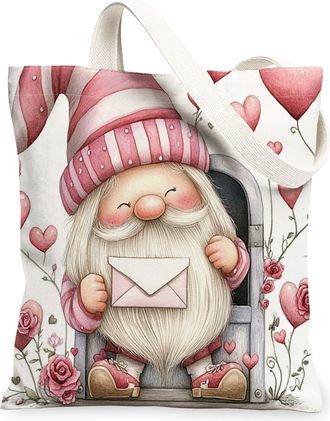 Generic Valentines Day Whale Canvas Tote Bag for Shopping 13x15, Fun Romantic Love Love Letter Reusable Grocery Print Bag for Women, Holiday Beach Aesthetic P