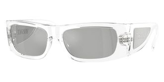 Versace Clear Mirror Silver Wrap Mens Sunglasses VE4481 148/8V 54