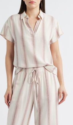 Cloth & Stone Stripe Short Sleeve Popover Top in Primrose Ombre Stripe at Nordstrom Rack, Size X-Large