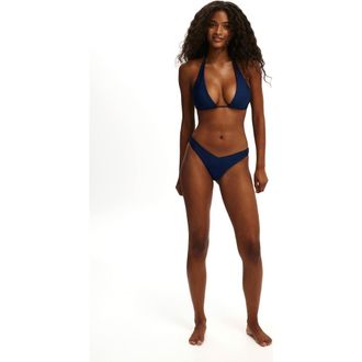 Cotton On Womens Dip Front High Side Brazilian Bikini Bottom in Ocean Water Shimmer at Nordstrom, Size X-Large