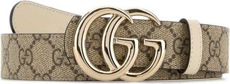 Gucci Beige Printed Canvas Reversible Belt