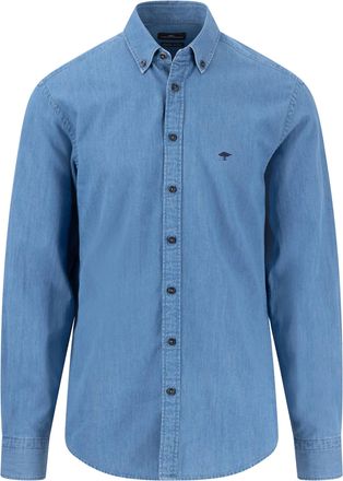 Fynch-Hatton Fynch-Hatton Mens LONG SLEEVED DENIM SHIRT CRYSTAL BLUE Cotton - Size Medium