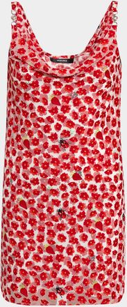 Versace Strawberry Garden Devore Jersey Mini Dress