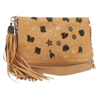 Jimmy Choo London Tweedehands leren handtassen - Dames - Pre-owned - Beige - Maat: ONE Size Leer