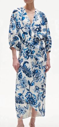 Figue Womens Blanche Dress In Porcelain Floral Blue