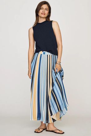 Maeve Sheer Pleated Maxi Skirt