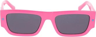 Chiara Ferragni Eyelike Rechthoekige Zonnebril met Sterren - Dames - Zonnebrillen - Roze - 53 MM - Accessoires