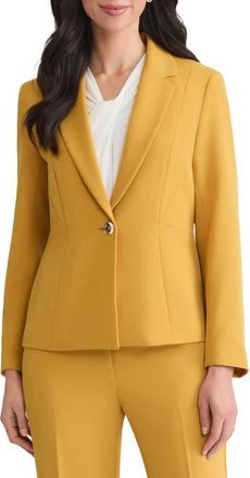 Kasper Stretch Crepe One-Button Blazer in Maize at Nordstrom, Size 12
