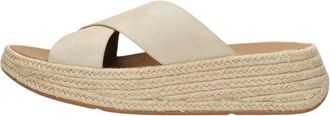 FitFlop Espradille Shimmer Cross Slide - Dames - Sandalen - Beige - 42 EU - Schoenen