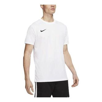 Nike Mens Nike Dri-FIT Logo Printing Round Neck Pullover Short Sleeve Us Edition White T-Shirt BV6708-100