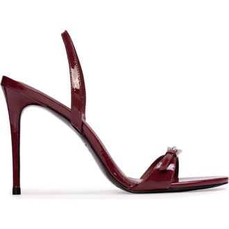 Black Suede Studio Romi 100 Patent Sandal in Ruby Patent Leather at Nordstrom, Size 38.5 Eu
