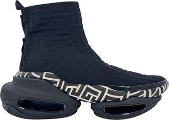 Balmain B-Bold hoge sneakers in zwart polyester