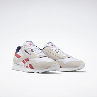 Reebok Classic Sneaker REEBOK CLASSIC CL NYLON, Herren, Gr. 46, grau (grau, rot), Leder, Textil, Schuhe Sneaker