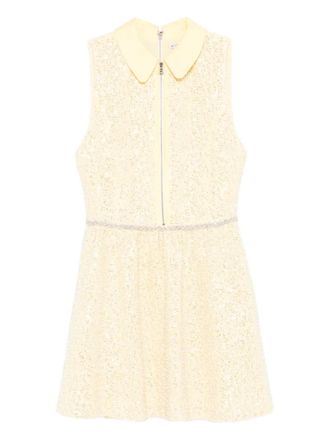 Alice & Olivia embellished flared mini dress - Geel