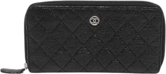 Chanel Pre-owned Leren Portemonnee - Dames - Vintage Accessoires - Zwart - ONE Size - Leer - Vintage