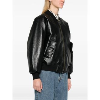 Anine Bing Leather Bomber Jacket - Black