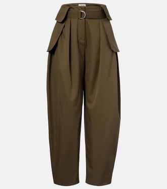 Loewe Double L cotton and silk barrel-leg pants