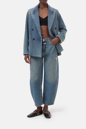 Closed Jazzie Barrel Jeans In Distressed Blue