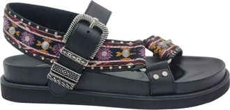 Ash Platte Sandalen - Dames - Sandalen - Veelkleurig - 38 EU - Katoen - Schoenen
