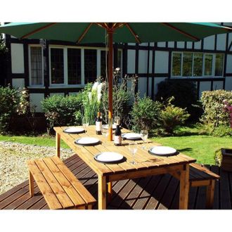 Charles Taylor Trading Charles Taylor Six Seater Rectangular Table Set (with form benches)