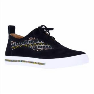 L'Amour Des Pieds Womens Kishen Leather Sneakers In Black