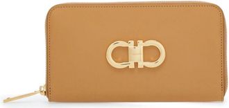 Ferragamo Gancini leather continental wallet - women - CALFSKIN/CALFSKIN/Fabric - One Size - Neutrals