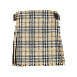 Burberry Check wool mini skirt Woman 6