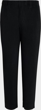 Homme Pliss&eacute; Issey Miyake Mens Basics Pleated Straight-Leg Pants