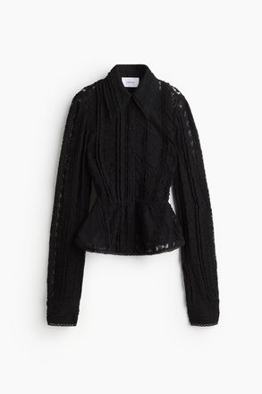 H&M Peplumbluse aus Spitze - Schwarz