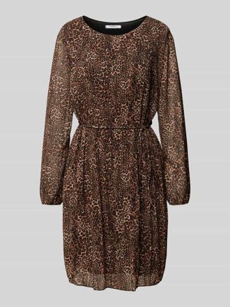 Zabaione Knielanges Kleid mit Bindeg&uuml;rtel Modell SI44SSA in Beige, Gr&ouml;&szlig;e L