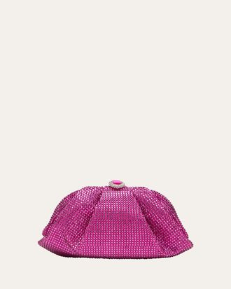 Judith Leiber Gemma Pleated Crystal Clutch Bag
