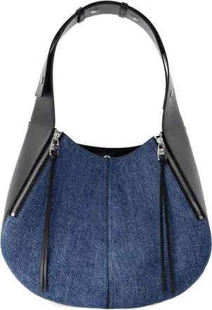 Alexander McQueen Womens Skull Hobo Blue Canvas
