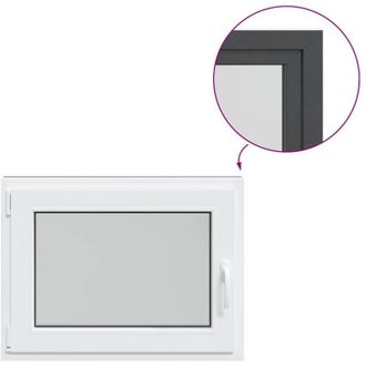 vidaXL Vidaxl - Ventana De S&oacute;tano risor 80x60 Cm Oscilobatiente Din Izquierda Antracita