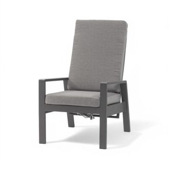 No Brand Poltrona con schienale reclinabile in alluminio antracite 63.5x71xH101 cm