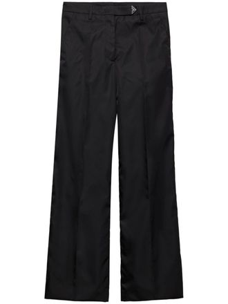 Prada triangle-logo straight trousers - women - Recycled Polyamide - 40 - Black