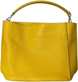 Fendi Pre-owned Handbags, female, Yellow, Size: ONE SIZE Pre-owned Vintage Leather Handbag