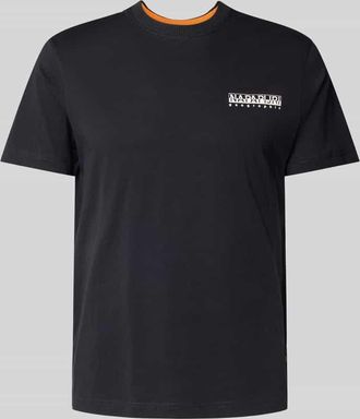 Napapijri T-Shirt mit Label-Print Modell SOVANA in Black, Größe M
