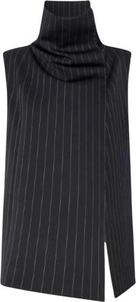 Sportmax Spsalbata Mouwloze Top - Dames - Tops - Zwart - Maat: M Wol