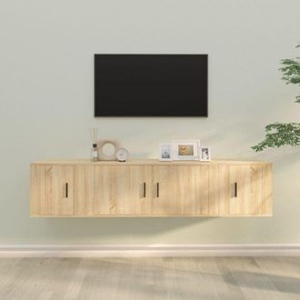 vidaXL Vidaxl - Set di Mobili Porta tv 3 pz Rovere Sonoma in Legno Multistrato