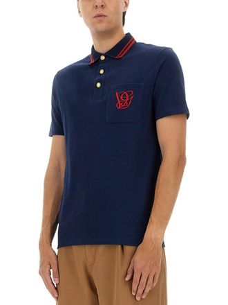 Valentino VG Embroidered Cotton Polo Shirt - Blue