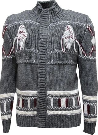 Daniele Alessandrini Truien & Vesten, Heren, Grijs, M, Italiaanse Gebreide Trui