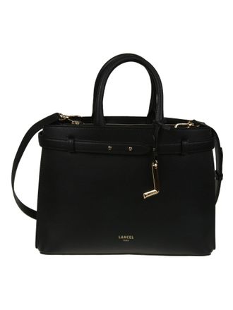 Lancel Faubour Medium Black Leather Tote Bag