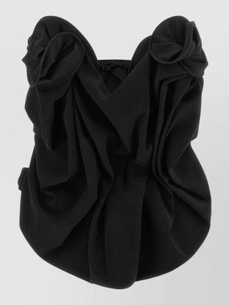 Magda Butrym off-the-shoulder draped wool corset top