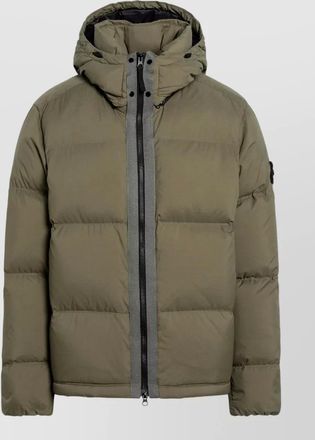 Stone Island ripstop hooded puffer jacket