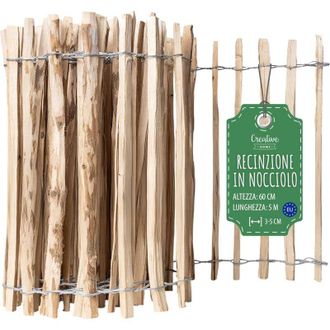 Creative Home Recinzione Nocciolo 60x5 m - Spazio Listelli 3-5 cm