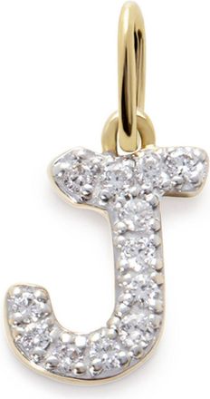 Monica Vinader Pendente J in oro giallo 14kt con diamante